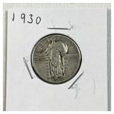 1930 US Standing Liberty Quarter, 90% Silver