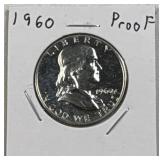 1960 US Franklin Half Dollar, Proof 90% Silver