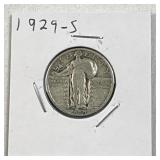 1929-S US Standing Liberty Quarter, 90% Silver