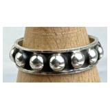 925 Silver Mexico Vintage Oxidized Ball Band Ring