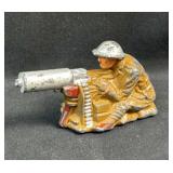 c. 1930s USA Lead Soldier, Seated Machine Gunner