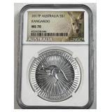 2017-P Australia Kangaroo NGC MS70 1oz .9999