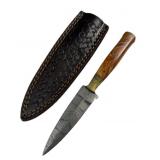 Damascus Steel Fixed Blade Knife w/ Sheath