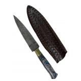 Damascus Steel Fixed Blade Knife w/ Sheath