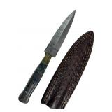 Damascus Steel Fixed Blade Knife w/ Sheath