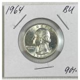 1964 US Washington Quarter, BU, 90% Silver