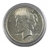 1926-D US Peace Dollar, 90% Silver, Denver Mint