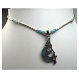 925 Silver Vtg Southwestern Turquoise Kokopelli An