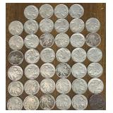 (40) US Buffalo Nickels, Partial Date Roll