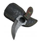 Damascus Steel Fixed Blade Knife w/ Sheath