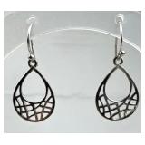 925 Sterling Silver IBB Teardrop Dangle Earrings