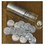 (50) 1943 US Steel Wheat Cents, WWII Era Old Roll