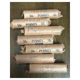 (7) 1940-1952 US Wheat Cent Rolls, 350 Old Pennies