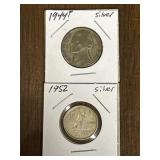 1944-P War Nickel & 1952 Canada Silver Dime