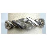 925 Silver Vintage Marquise-Shape Sideways Zirconi