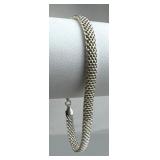 925 Silver Italy LIRM Mesh Link Chain Bracelet