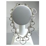 925 Silver Italy 2 Size Dangling Open Heart Charm