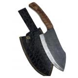 Lg Handmade Steel Cleaver Blade Knife w/ Sheath