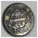 1829 US Classic Head Half Cent, Full LIBERTY, Tone