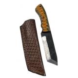 Damascus Steel Fixed Blade Knife w/ Sheath