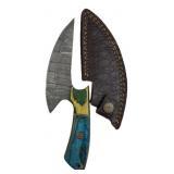 Damascus Steel Fixed Blade Knife w/ Sheath
