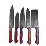 (5) Damascus Steel Chef