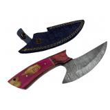 Damascus Steel Fixed Blade Knife w/ Sheath