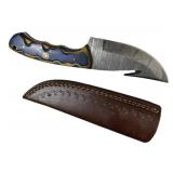 Damascus Steel Fixed Blade Knife w/ Sheath