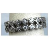 925 Silver Double Row Zirconia Eternity Band Ring