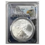 2010 American Silver Eagle 1oz PCGS MS69 .999