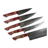 (5) Damascus Steel Chef