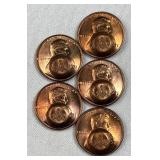 (5) 1971 US Lincoln Cents, Masonic Counterstamp, B
