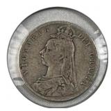 1889 Great Britain Half Crown, .925 Silver