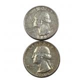 (2) 1963 P/D Silver US Washington Quarters