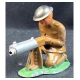 Vintage Metal Soldier with Lewis Machine Gun