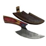 Damascus Steel Fixed Blade Knife w/ Sheath