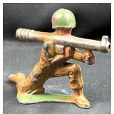 Vintage Metal Bazooka Soldier, Circled M Mark