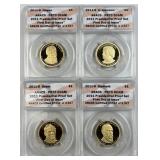 (4) 2011-S Presidential $1 ANACS PR70 DCAM First D