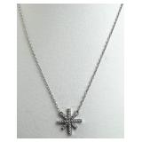 925 Silver Cubic Zirconia Starburst Necklace