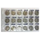 (18) 1940-46 Silver Washington Quarters WWII Era