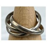 925 Silver Three-Band Rolling Ring
