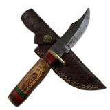 Damascus Steel Fixed Blade Knife w/ Sheath