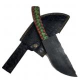 Lg Handmade Steel Cleaver Blade Knife w/ Sheath