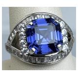 925 Silver Tanzanite, Zirconia & Baguette Quartz R