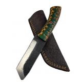 Damascus Steel Fixed Blade Knife w/ Sheath