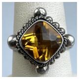 925 Silver BA Suarti Indonesia Honey Citrine Ring