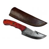 Damascus Steel Fixed Blade Knife w/ Sheath