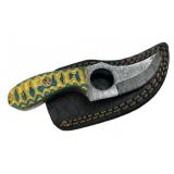 Damascus Steel Fixed Blade Knife w/ Sheath