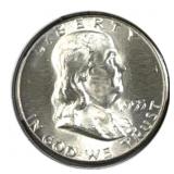 1955 US Franklin Half Dollar, Mint State, Silver