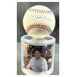 Lance Berkman Signed Baseball & Signing Photo